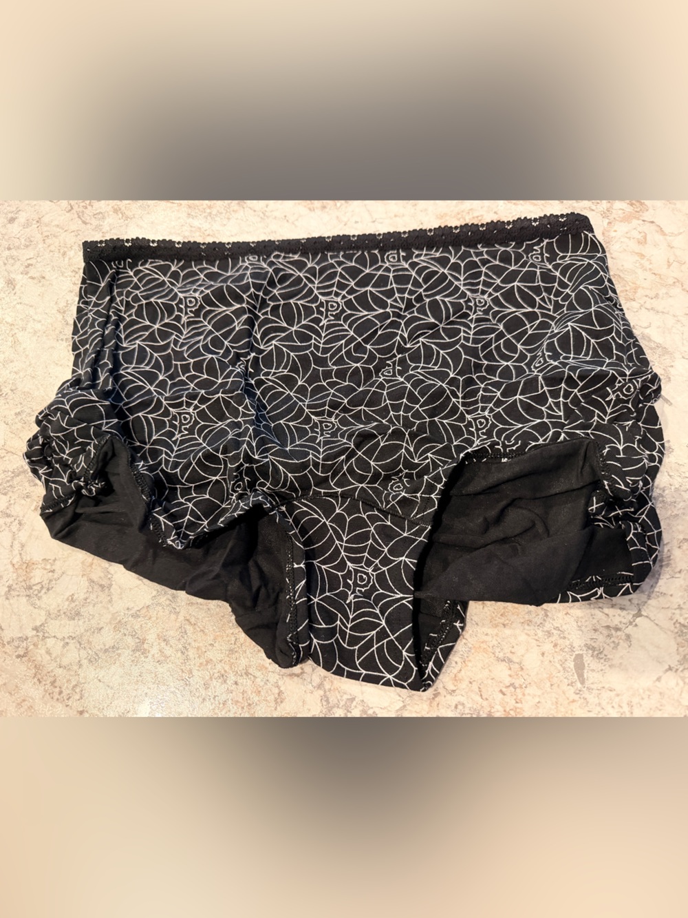 VS PINK Cotton Dorm Boyshort Panty Spiderwebs NWT XL